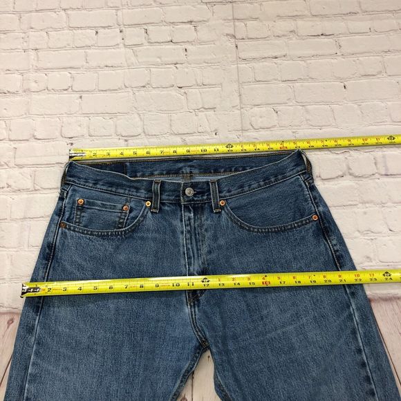 Levi's 505 Men Blue Denim Straight Leg 100% Cotton Jeans Size 34X29 B205 -3 - Picture 2 of 16